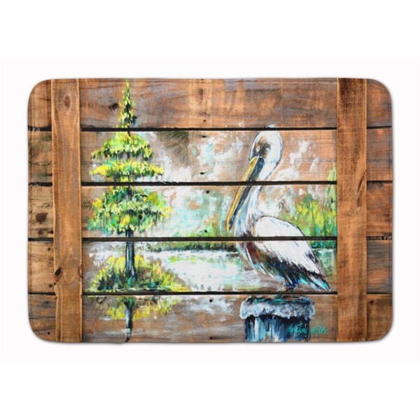 Carolines Treasures Summer by the Lake White Pelican Machine Washable Memory Foam Mat MW1215RUG - main